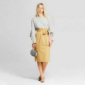 NWT Who What Wear Women's Belted Paperbag Skirt